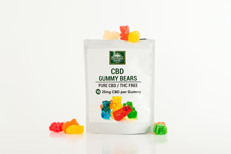 Packet of CBD gummy bears.
