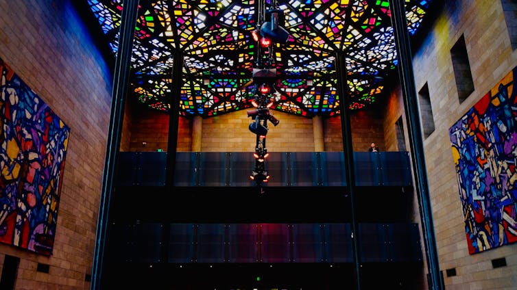 The stained glass ceiling at the NGV.