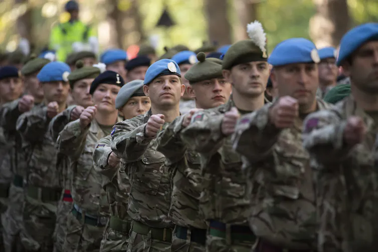Army soldiers marching