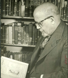 W.E.B. Du Bois in his office, ca. 1948