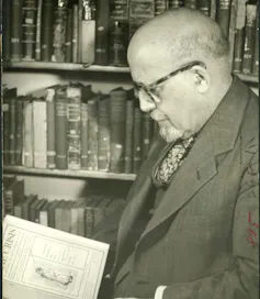 W.E.B. Du Bois in his office, ca. 1948