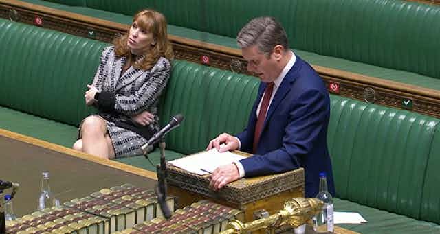 Angela Rainer and Keir Starmer in parliament. 