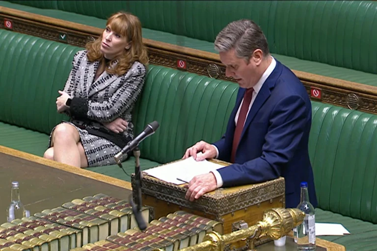 Angela Rainer and Keir Starmer in parliament.