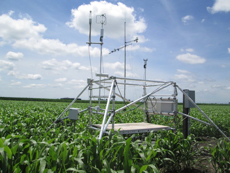 Some scientific equipment in a field.