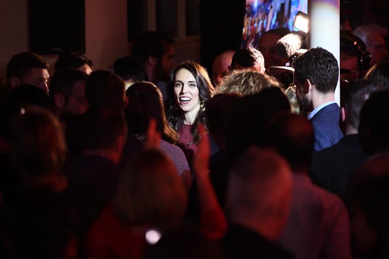 Jacinda Ardern in a crowd