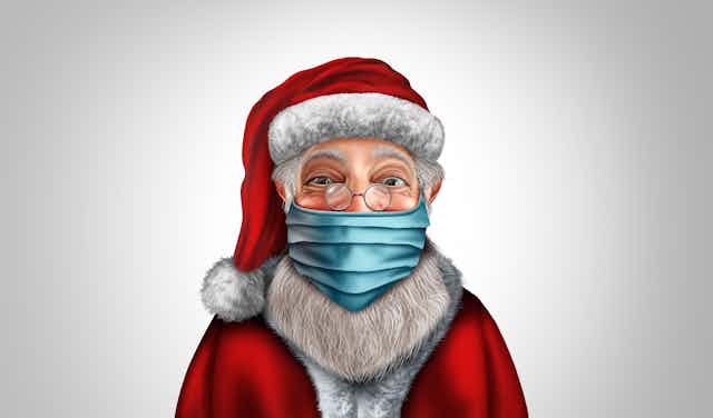 Santa wearing a face mask