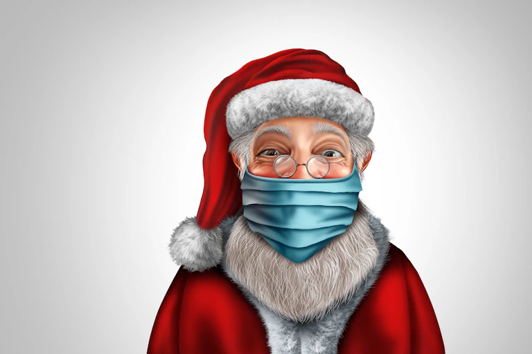 Santa wearing a face mask