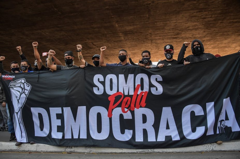 Manifestation contre Jair Bolsonaro, le 31 mai 2020 à Sao Paulo.