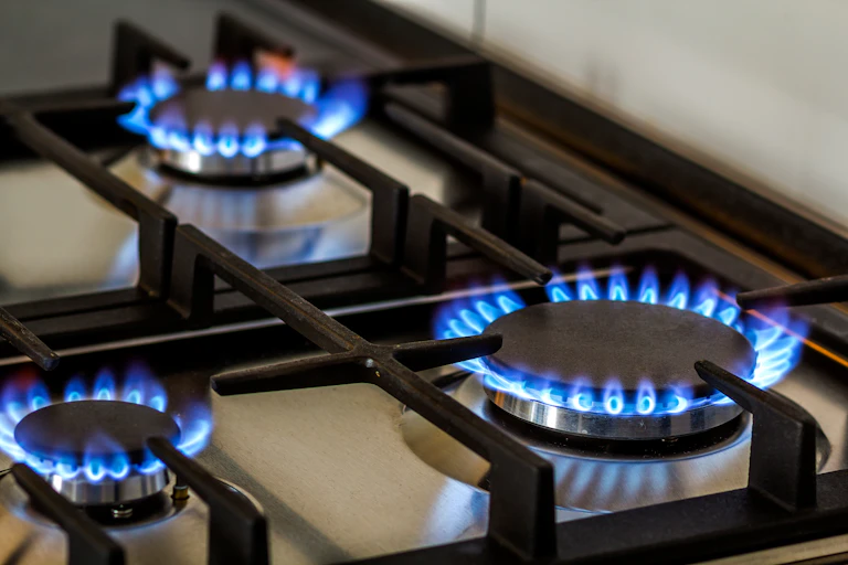A gas stovetop