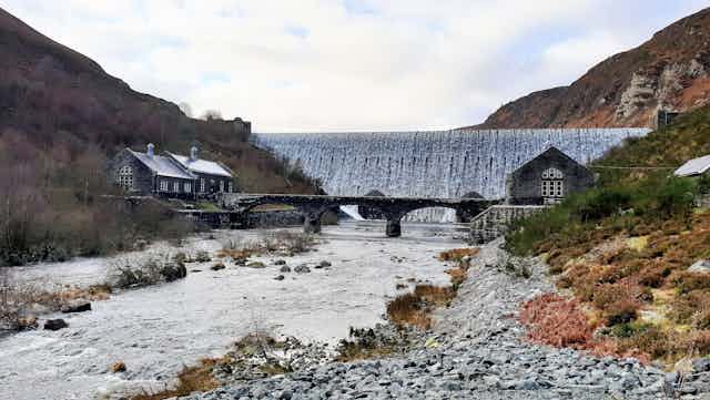The Caban Coch dam in Wales' Elan Valley