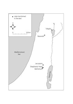 Map showing location of archaeological sites in Nazareth.