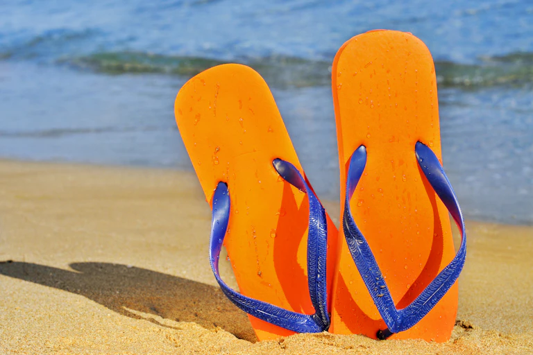 Jandals on a beach
