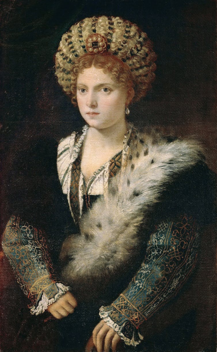 An oil painting of Isabella d'Este