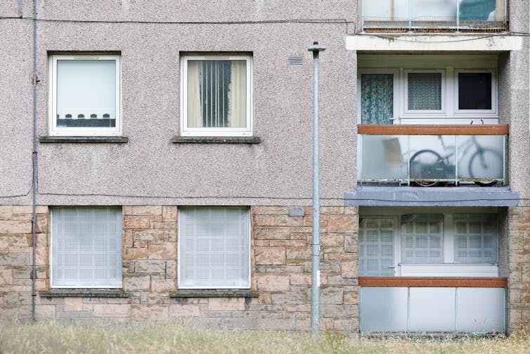A derelict council estate in London.