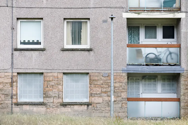 A derelict council estate in London.