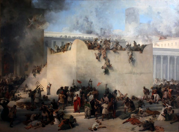 Painting showing the destruction of the Jerusalem