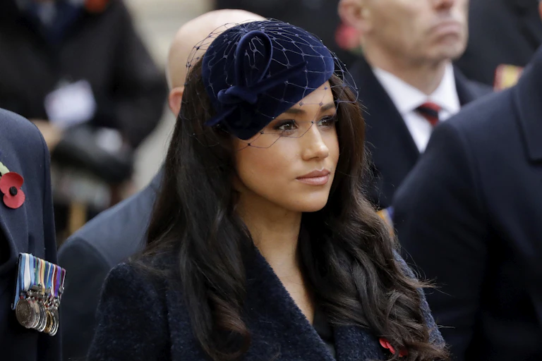 Meghan, the Duchess of Sussex, is seen at a Remembrance Day ceremony.