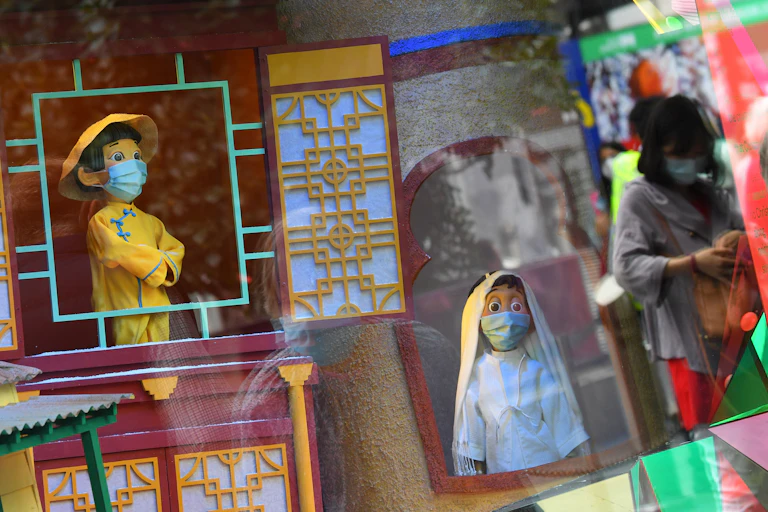 Myer's 2020 Christmas window display in Melbourne's Bourke Street mall.