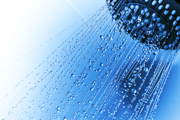 Showerhead spraying water.