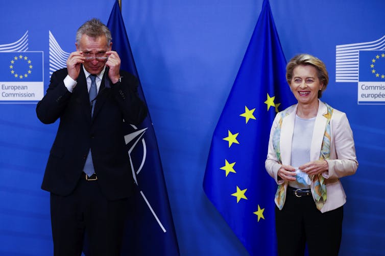 NATO secretary general Jens Stoltenberg and European Commission president Ursula von der Leyen.
