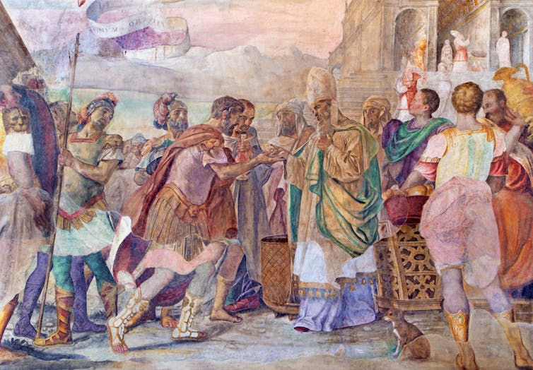 A mural of King David