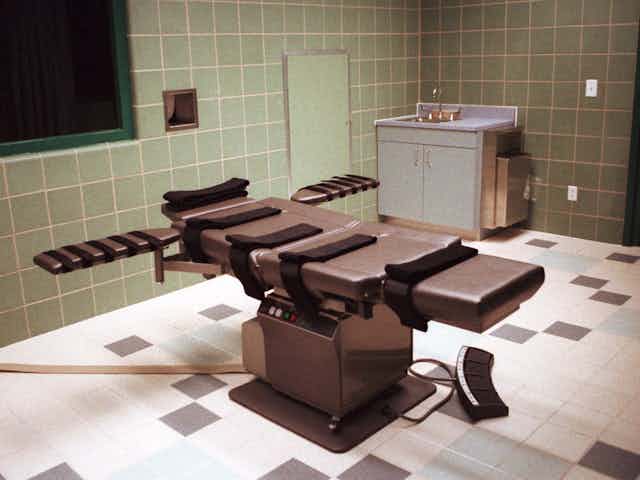 The federal death chamber at the U.S. Penitentiary in Terre Haute, Indiana.