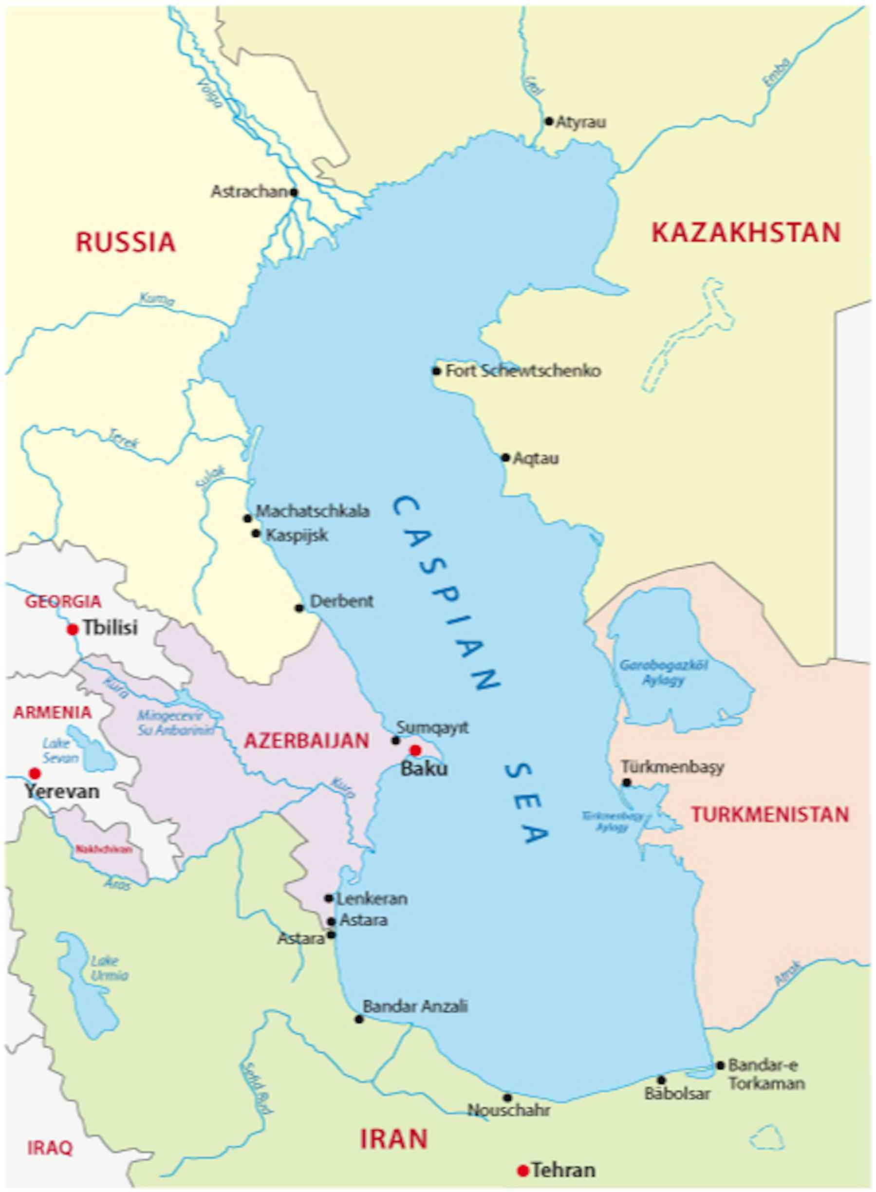 The Caspian Sea is set to fall by 9 metres or more this century an