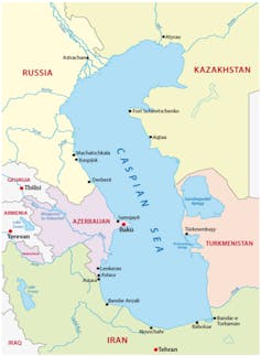 Map of the Caspian Sea.