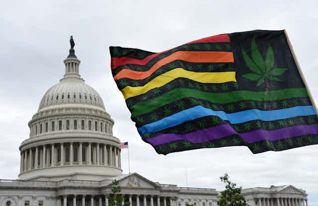 Activists demand that Congress pass cannabis reform legislation.