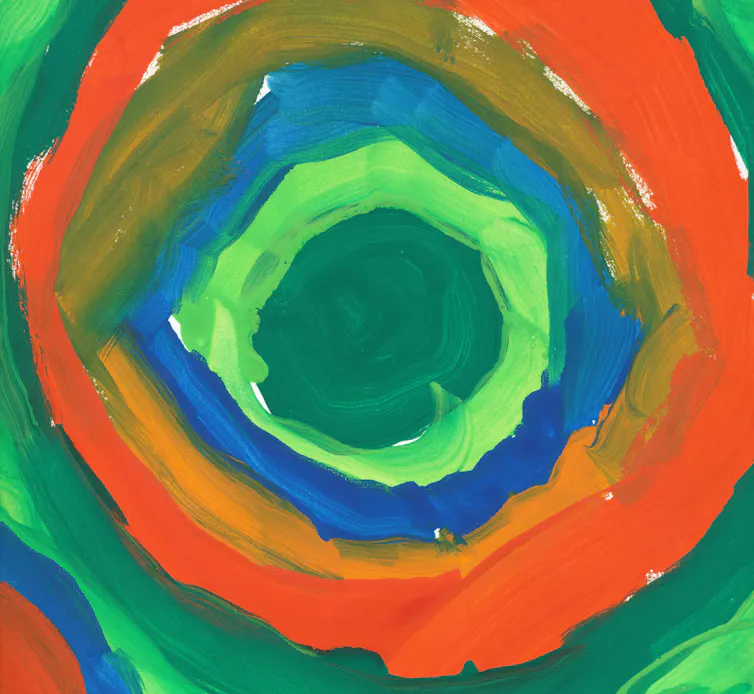 Circles painted within circles.