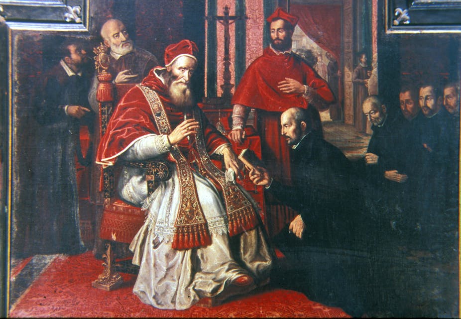 Saint Ignatius of Loyola with Pope Paul III.