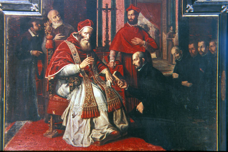 Saint Ignatius of Loyola with Pope Paul III.