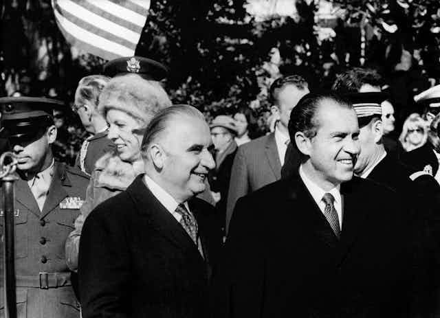 Georges Pompidou et Richard Nixon