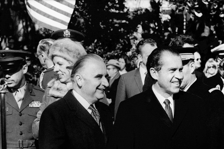 Georges Pompidou et Richard Nixon