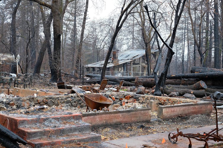 Homes that burned in California.