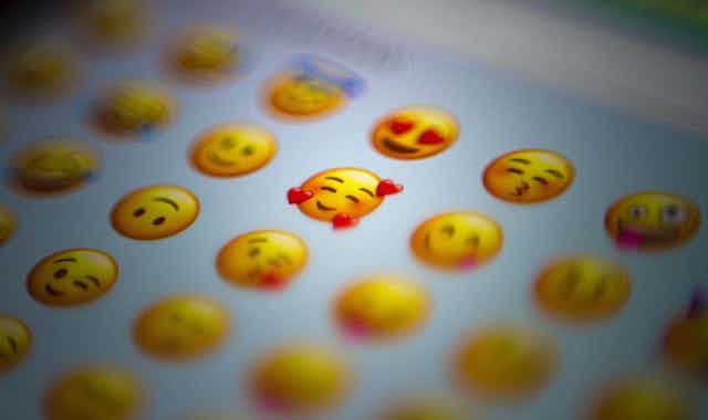 Emojis on a screen