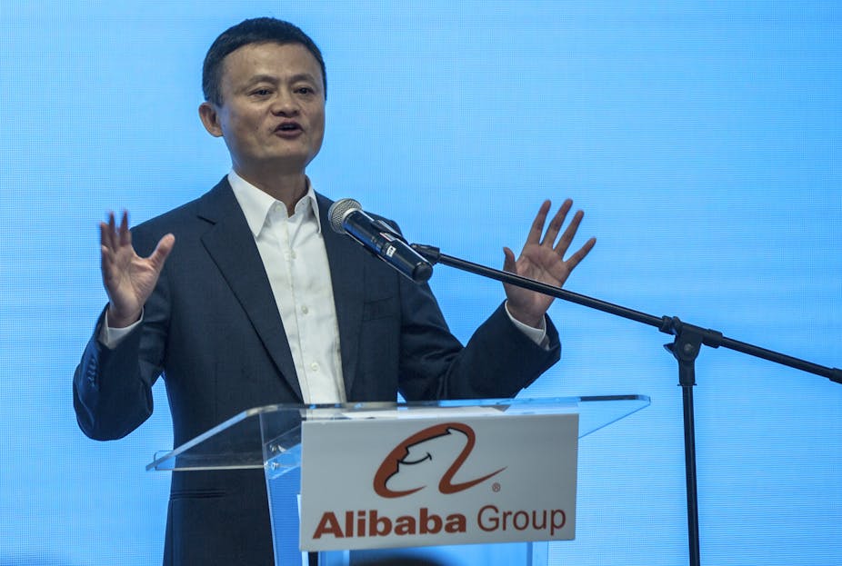Jack Ma giving a speech