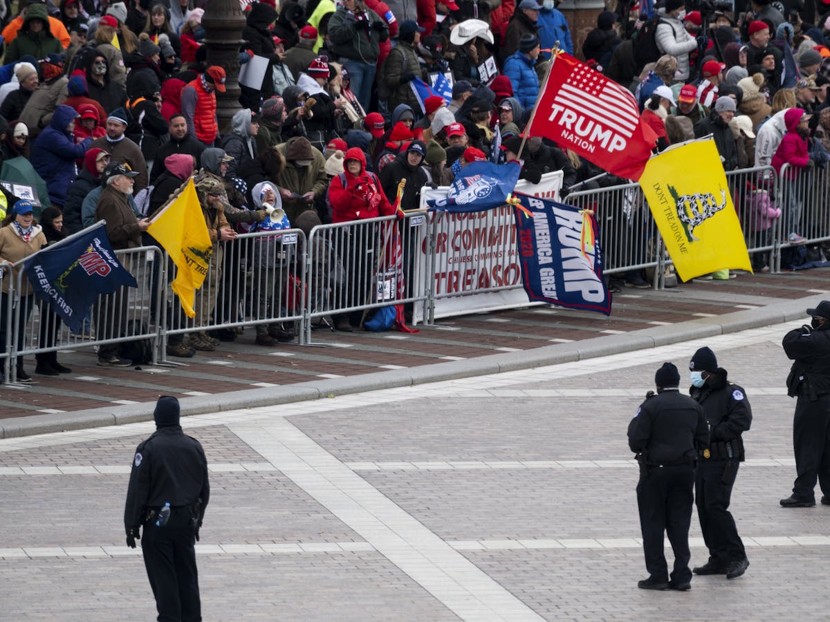 Yellow Gadsden Flag Prominent In Capitol Takeover Carries A Long And Shifting History Yellow Gadsden Flag Prominent In Capitol Takeover Carries A Long And Shifting History