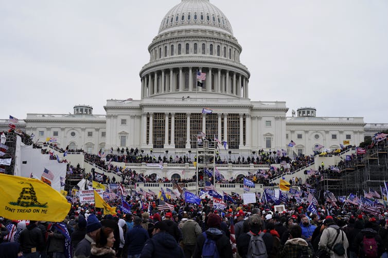 Protesters rioting in Washington.