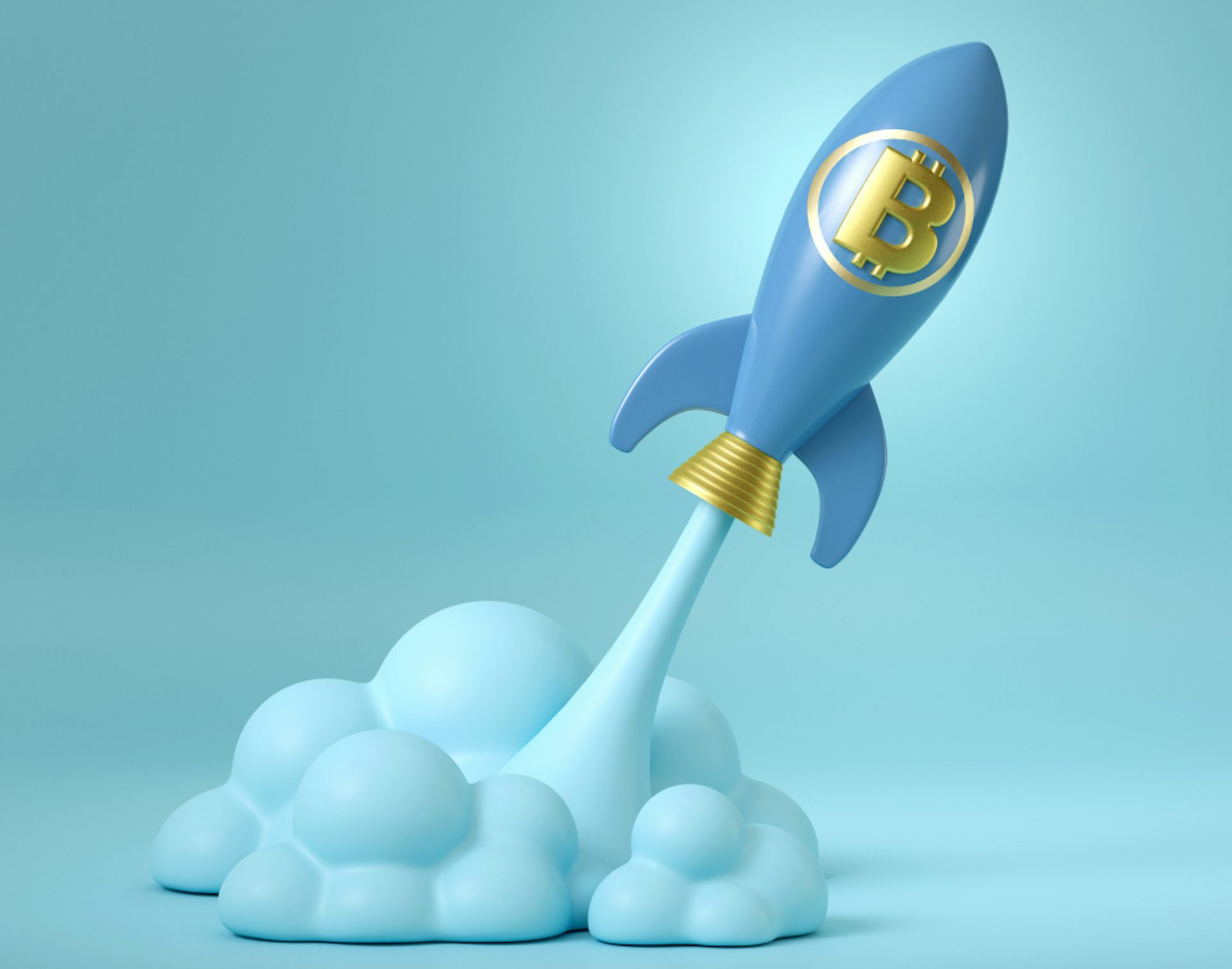Bitcoin rocket taking off