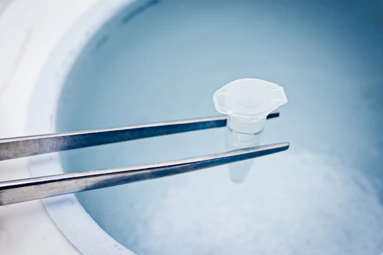 Test tube and liquid nitrogen.