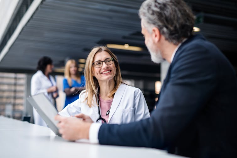 Doctor and researcher chat about findings