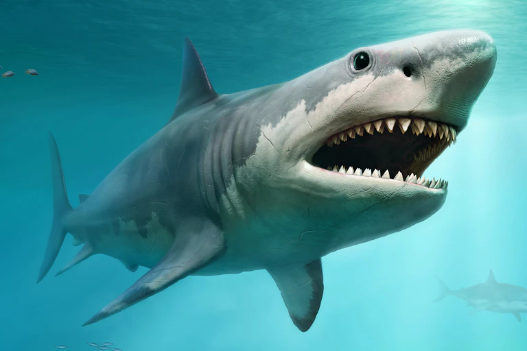 A drawing of a Megalodon