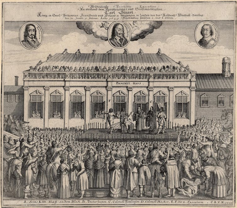 A depiction of the 1649 execution of King Charles I of England.