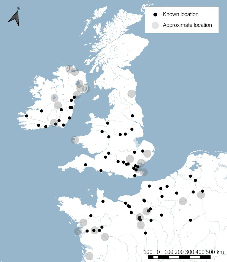 Map of viking encampments