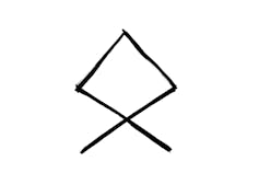 Rune made up of an X shape combined with a diamond shape on top