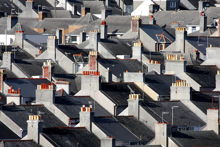 Traditional british terrace houses, Plymouth, UK.