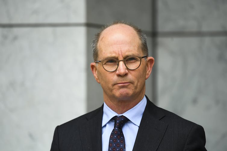 Australian Chief Medical Officer Paul Kelly at a press conference