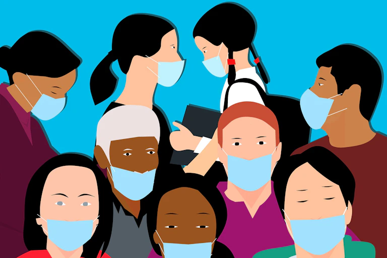 La crise sanitaire et la foule dessin