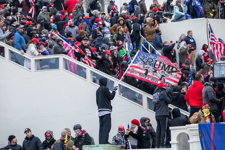 A mob storming the U.S. Capitol.
